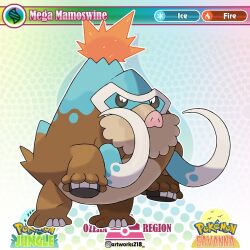 artist_name artworks218 english_text fakemon instagram_logo instagram_username logo looking_at_viewer nintendo no_humans original pokemon pokemon_(creature) solo tusks