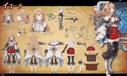 1girl belt belt_pouch black-framed_eyewear black_gloves black_thighhighs blue_eyes brown_background brown_hair cable cape capelet character_name reference_sheet commentary_request floating floating_hair from_behind full_body fur-trimmed_footwear fur_trim glasses gloves hair_intakes hakasesuicchi holding holding_removed_eyewear icona_(ta_ga_tame_no_alchemist) light_brown_hair long_hair looking_at_viewer mechanical_arms monitor official_art open_mouth pouch profile red_skirt science_fiction second-party_source simple_background single_glove single_mechanical_arm skirt smile standing sticky_note straight-on symbol-shaped_pupils ta_ga_tame_no_alchemist thighhighs transparent unworn_eyewear vial white_cape white_capelet white_footwear zettai_ryouiki