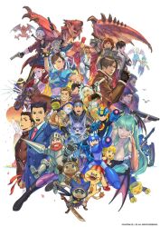 6+boys 6+girls ace_attorney ada_wong amaterasu_(ookami) animal_print arisen_(dragon&#039;s_dogma) arm_cannon armor bat_print beard breath_of_fire breath_of_fire_iv cammy_white canyne capcom chris_redfield chun-li commentary_request company_connection crossover dante_(devil_may_cry) darkstalkers date_masamune_(sengoku_basara) deadeye_(exoprimal) devil_may_cry_(series) devil_may_cry_5 dougi dragon&#039;s_dogma dragon&#039;s_dogma_(series) exoprimal facial_hair felicia_(darkstalkers) felyne firebrand formal_clothes ghost_trick gun handgun helmet jill_valentine kamura_(armor) kirin_(armor) lance leon_s._kennedy luke_sullivan makaimura mega_man_(character) mega_man_(classic) mega_man_(series) mega_man_battle_network_(series) mega_man_legends_(series) megaman.exe monster_hunter:_world monster_hunter_(character) monster_hunter_(series) monster_hunter_rise monster_hunter_stories multiple_boys multiple_crossover multiple_girls naville_(monster_hunter_stories) nero_(devil_may_cry) nina_(breath_of_fire_iv) nuri_kazuya official_art ookami_(game) phoenix_wright pointing pointing_at_viewer polearm rathalos resident_evil resident_evil_1 resident_evil_4 resident_evil_village roadblock_(exoprimal) roll_(mega_man) ryu_(breath_of_fire_iv) ryu_(street_fighter) ryunosuke_naruhodo sengoku_basara servbot_(mega_man) sir_arthur_(makaimura) sissel_(ghost_trick) street_fighter street_fighter_6 street_fighter_ii_(series) suit sword the_great_ace_attorney weapon