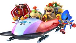 2014_winter_olympics 3d 4boys absurdres animal_feet animal_hands arm_up armlet big_nose black-framed_eyewear black_eyes black_sclera blank_eyes blue-tinted_eyewear blue_skin bobsled bowser bowser_jr. bracelet buttons child claws clenched_teeth coat collar colored_sclera colored_skin constricted_pupils dr._eggman eyewear_on_head facial_hair father_and_son forked_eyebrows full_body furry furry_male glasses gloves goggles green-tinted_eyewear green_skin grey-framed_eyewear grey_skin hair_tie happy highres horns humanoid_robot jewelry leg_up long_sleeves looking_afar male_focus mario_&amp;_sonic_(series) mario_&amp;_sonic_at_the_sochi_2014_olympic_winter_games mario_(series) metal_sonic multicolored_skin multiple_boys mustache nintendo no_mouth official_art olympic_rings olympics opaque_glasses open_mouth outstretched_arm own_hands_together pointing pushing red_coat red_eyes red_footwear red_hair reptile_boy riding robot round_eyewear running serious sharp_teeth shoes short_hair simple_background smile sonic_(series) spiked_armlet spiked_bracelet spiked_collar spiked_shell spikes sunglasses teeth thick_eyebrows third-party_source tinted_eyewear tongue topknot transparent_background two-tone_skin watermark web_address white_gloves white_horns zipper