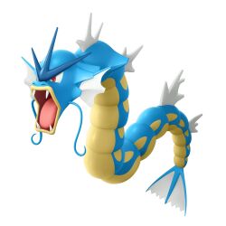 3d animal_focus artist_request fangs full_body gen_1_pokemon gyarados highres nintendo no_humans official_art open_mouth pokemon pokemon_(creature) pokemon_focus pokemon_legends:_z-a red_eyes second-party_source simple_background solo tongue v-shaped_eyes whiskers white_background