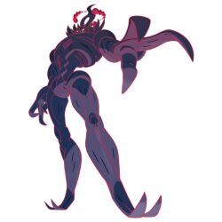 Rule 34 | artist request, dynamax, full body, gen 8 pokemon, gigantamax, gigantamax grimmsnarl, grimmsnarl, nintendo, official art, outline, outstretched arm, pokemon, pokemon (creature), pokemon focus, pokemon swsh, red clouds, red outline, solo, standing, third-party source, transparent background