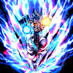 Rule 34 | 1boy, black boots, black jacket, blue eyes, blue hair, boots, dragon ball, dragon ball super, dragon ball super broly, dragon ball z dokkan battle, galick gun, gogeta, jacket, kamehameha (dragon ball), metamoran vest, non-web source, panties, powering up, purple electricity, solo, solo focus, super saiyan, super saiyan blue, tcdynamite12, transcendent blazer, underwear, white panties