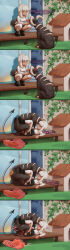 1girl 5koma absurdres after_rape anger_vein angry animal_penis arms_at_sides backpack bag bestiality black_shorts black_skirt blush boots breasts clenched_teeth clothes_lift comic confused constricted_pupils cross-section cum cum_in_pussy cum_overflow cum_pool dark-skinned_female dark_skin dog_penis ejaculation english_text from_side full_body gen_2_pokemon grabbing_another&#039;s_breast green_eyes grey_bag grin groping hands_on_another&#039;s_face hetero highres horns houndoom internal_cumshot kevabwtf kneehighs knees_up large_testicles legs_up loli long_hair long_sleeves looking_afar looking_at_another looking_down lying mind_break missionary motion_lines nervous nintendo on_back on_floor open_mouth original outdoors penis pokemon pokephilia rape scared sequential sex shaded_face shadow shirt shorts skirt skirt_lift small_breasts smile socks spread_legs squatting steam tail teeth testicles third-party_edit tiptoes tongue tongue_out torn_clothes torn_shirt torn_shorts torogao uncensored unwanted_creampie uterus vaginal white_hair white_shirt white_socks