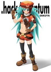 .hack// .hack//quantum 1girl artist_request character_request groin navel smile tagme