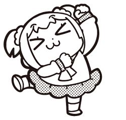 &gt;_&lt; 10s 1girl :3 animated animated_gif bkub chibi cptnameless dancing female_focus full_body greyscale hair_ornament hair_scrunchie looping_animation monochrome poptepipic popuko school_uniform scrunchie serafuku sidelocks simple_background skirt solo white_background