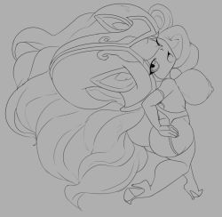 1girl ass boots breasts hat high_heel_boots high_heels league_of_legends long_hair lulu_(league_of_legends) nipples pointy_ears thecon thigh_boots thighhighs wink yordle
