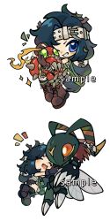 Rule 34 | antennae, bug, claws, digimon, digimon (creature), exoskeleton, fang, highres, simple background, spikes, stingmon, tentomon, white background