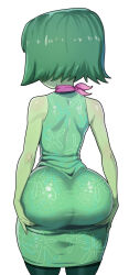 ass disgust_(inside_out) dress freshnsfw green_dress holding_ass huge_ass inside_out tagme white_background wide_hips