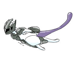 armor conejologia flying full_body gen_1_pokemon highres legendary_pokemon looking_to_the_side mewtwo nintendo pokemon pokemon:_the_first_movie_-_mewtwo_strikes_back pokemon_(anime) pokemon_(classic_anime) pokemon_(creature) tail white_background