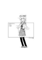 Rule 34 | book, book on head, highres, long hair, monochrome, object on head, official art, school uniform, shimeji simulation, thighhighs, tsukumizu yuu, yomikawa (shimeji simulation)