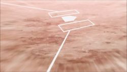 1boy animated animated_gif ash_ketchum bad_tag baseball_cap baseball_field baseball_helmet baseball_uniform baseman curly_hair explosion gen_7_pokemon hat helmet nintendo pokemon pokemon_(anime) pokemon_sm pokemon_sm028 pokemon_sm_(anime) runner sportswear turtonator
