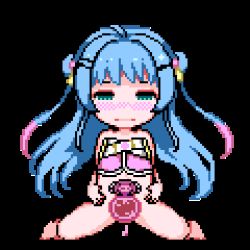 animated animated_gif blue_hair hinainf loli lowres pixel_art slime vaginal x-ray