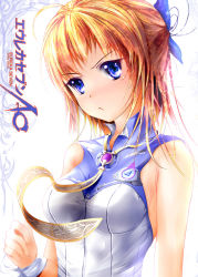 10s 1girl :&lt; absurdres bare_shoulders blonde_hair blue_eyes eureka_seven_(series) eureka_seven_ao female_focus fleur_blanc garyljq highres necktie solo