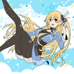 1girl alisa_reinford blonde_hair breasts coat earrings eiyuu_densetsu floating_hair hair_between_eyes jewelry large_breasts long_hair looking_at_viewer open_mouth red_eyes satsuki_(chaosmode) sen_no_kiseki sen_no_kiseki_(series) sen_no_kiseki_i sen_no_kiseki_iii smile solo thighhighs