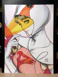 Rule 34 | 1girl, breasts, cape, gatchaman, gloves, green eyes, green hair, helmet, highres, jun the swan, photo (medium), solo, stanley lau, white cape, white gloves, yo-yo