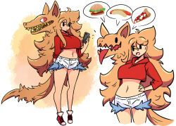 1girl highres living_hair monster murgoten tagme tail