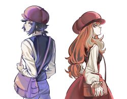 1girl absurdres brown_hair calem_(pokemon) creatures_(company) game_freak ggayo_pkm04 hat highres nintendo pokemon pokemon_xy red_hat serena_(pokemon)