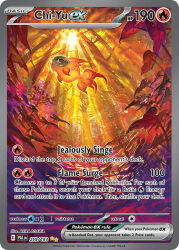 animal_focus artist_name card_(medium) character_name chi-yu_(pokemon) company_name copyright_name copyright_notice egawa_akira embers english_text fish full_body leaf nintendo no_humans official_art outdoors pokemon pokemon_(creature) pokemon_card pokemon_focus pokemon_tcg solo sunlight third-party_source trading_card tree
