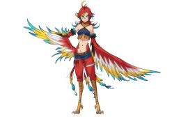 1girl bird_girl bird_legs concept_art harpy illy_(monster_musume_no_oisha-san) monster_girl monster_musume_no_oisha-san official_art red_hair smile source_request tagme