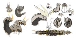 character_name concept_art creatures_(company) evolutionary_line fakemon game_freak looking_at_viewer nintendo original pokemon pokemon_(creature) red_eyes siirakannu simple_background translation_request white_background