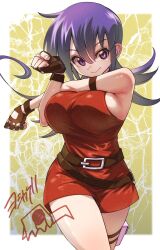 Rule 34 | 1girl, breasts, duel masters, fingerless gloves, gloves, highres, large breasts, pouch, solo, tasogare mimi, thigh pouch, yoshikage (yo4kage)