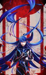 Rule 34 | absurdres, blue hair, highres, long hair, nahobino, protagonist (smtv), shin megami tensei, shin megami tensei v, very long hair, yellow eyes