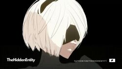1girl 2b_(nier:automata) animated animated_gif blindfold nier:automata nier_(series) short_hair solo thehiddenentity thehiddenentity_(artist) white_hair