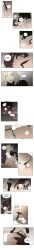 2girls bed black_sweater blonde_hair blush brown_hair comic couch couple d.va_(overwatch) dildo english_text facial_mark female_focus girl_on_top leg_lock long_hair mercy_(overwatch) multiple_girls overwatch overwatch_1 ponytail sex_toy strap-on sweat sweater team_gaji turtleneck turtleneck_sweater yuri