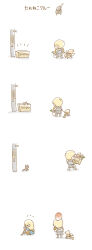 1boy 1girl arch_bishop_(ragnarok_online) armor bag black_cat blue_dress box cardboard_box cat commentary_request dress for_adoption full_body gryphon_(ragnarok_online) head_bump highres lautrec_v leash long_hair ragnarok_online royal_guard_(ragnarok_online) shopping_bag short_hair simple_background spring_onion standing translation_request utility_pole white_background