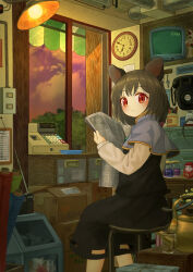 absurdres animal_ears commentary ekaapetto grey_hair highres mouse_ears mouse_girl mouse_tail nazrin tagme tail touhou