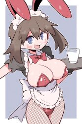 1girl absurdres alternate_costume breasts cleavage highres kurachi_mizuki large_breasts leotard may_(pokemon) playboy_bunny pokemon pokemon_rgby solo