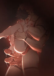Rule 34 | 2boys, arm tattoo, ass, bite mark, bite mark on neck, black hair, black nails, blood, blush, carrying, carrying person, chest tattoo, closed eyes, commentary, english commentary, erection, extra eyes, extra mouth, extra penises, facial tattoo, full-face blush, fushiguro megumi, hand on another&#039;s mouth, height difference, highres, imminent penetration, injury, jujutsu kaisen, large penis, leg grab, leg tattoo, licking ass, lifting person, male focus, multiple boys, muscular, muscular male, nude, penis, penis grab, penis tattoo, pink hair, reverse suspended congress, ryoumen sukuna (jujutsu kaisen), ryoumen sukuna (true form) (jujutsu kaisen), saliva, scratches, sex from behind, shoulder tattoo, size difference, spiked hair, spread legs, stomach mouth, tattoo, teeth, testicle tattoo, testicles, thighs, tongue, tongue out, trembling, uncensored, veins, yaoi, zestypochita