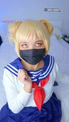 Rule 34 | 1girl, aerisaa, animated, asian, ass, boku no hero academia, bottomless, breasts, cosplay, highres, looking at viewer, pussy, small breasts, tagme, toga himiko, video