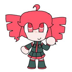 1girl ahoge blush_stickers kasane_teto kasane_teto_(utau) non-web_source red_eyes red_hair skirt smile solo tagme unifom utau white_background