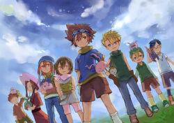 3girls 5boys digimon digimon_adventure glasses ishida_yamato izumi_koshiro kido_jo koromon mochimon multiple_boys multiple_girls nyaromon pukamon pyocomon tachikawa_mimi takaishi_takeru takenouchi_sora tanemon tokomon tunomon yagami_hikari yagami_taichi