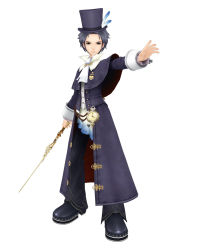 1boy 3d blue_hair frederic_chopin_(trusty_bell) hat highres male_focus solo top_hat trusty_bell white_background