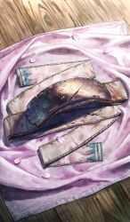 cherry_blossom_print cherry_blossoms clothes_focus commentary fate/grand_order fate_(series) floral_print headband lasengle no_humans official_art shinsengumi still_life third-party_source unworn_headband white_headband