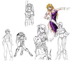 Rule 34 | 6+girls, angel (kof), asamiya athena, b. jenet, boots, breasts, dougi, dress, female focus, hairband, japanese clothes, karate gi, large breasts, leather, long hair, medium breasts, military, multiple girls, pants, shiranui mai, smile, smiley face, standing, star (symbol), the king of fighters, thick thighs, thighs, whip, whip (kof), white hair, wide hips, yoga pants, yuri sakazaki