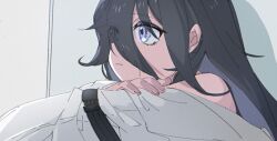 Rule 34 | 1girl, aged down, black hair, commentary, hair over eyes, lamia (pgr), long bangs, long hair, long sleeves, parted lips, punishing: gray raven, shiraeda, sidelocks, solo, symbol-only commentary