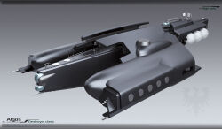 Rule 34 | 3d, algos (eve online), attack ship (eve online), carrier, commentary, creodron (eve online), dated commentary, destroyer (eve online), droneboat (eve online), emblem, english text, eve online, gallente federation (eve online), glint, grey background, grey theme, highres, kaspercohen (kasper hansen), maya (medium), military vehicle, no humans, official art, photoshop (medium), radar, radio antenna, science fiction, spacecraft, vehicle focus, vehicle name