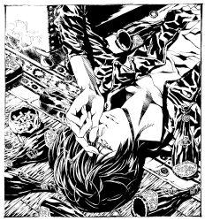 Rule 34 | 1boy, absurdres, ashtray, bottle, bottle cap, cigarette, commentary, covering one eye, english commentary, highres, holding, holding cigarette, incredibly absurdres, jacket, lying, male focus, monochrome, nishizono tetora, on back, rug, sho-u tajima, smoking, solo, tajuu-jinkaku tantei saiko, upper body, wooden floor