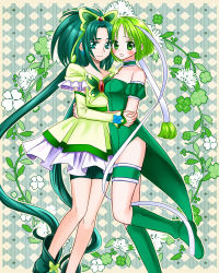 akimoto_komachi crossover cure_mint green_theme mew_lettuce midorikawa_lettuce precure tagme tokyo_mew_mew yes!_precure_5