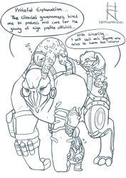 alien elcor english_text happyhumannoises highres krogan mass_effect_(series) pajamas speech_bubble tumblr tumblr_username volus