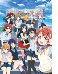 6+girls artbook asaka_karin black_hair black_thighhighs blonde_hair blue_eyes blue_jacket blue_shirt blue_socks brown_hair clothes_around_waist emma_verde green_eyes grey_eyes grey_hair grey_socks highres jacket konoe_kanata love_live! love_live!_nijigasaki_high_school_idol_club medium_hair miyashita_ai multiple_girls nakasu_kasumi nijigasaki_school_uniform non-web_source official_art one_eye_closed orange_eyes osaka_shizuku pink_eyes pink_hair purple_eyes purple_hair school_uniform shirt short_hair sitting sketchbook sleepy socks standing summer_uniform takasaki_yu tennoji_rina thighhighs tongue tongue_out uehara_ayumu yellow_eyes yuki_setsuna zettai_ryouiki
