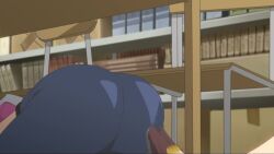 1boy 1girl animated anime_screenshot ass blonde_hair bouncing_ass clannad highres huge_ass kicking pants sound sunohara_youhei tagme video