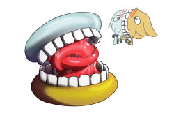 digimon french_kiss highres kiss platinumscumon scumon simple_background teeth tongue what white_background why yellow_eyes