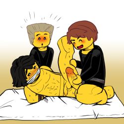 3boys erection lego male_focus multiple_boys ninjago nude penis restrained shimotsuki_kitsune the_lego_group yaoi