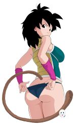 Rule 34 | 1girl, ass, black hair, breasts, caisama, dragon ball, gine, large breasts, panties, short hair, smile, tail, underwear