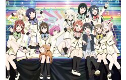 Rule 34 | 6+girls, absurdres, ahoge, artbook, asaka karin, asymmetrical hair, black hair, black socks, black thighhighs, blazer, blonde hair, blue bow, blue eyes, blunt bangs, blunt ends, bow, bowtie, braid, braided bun, brown hair, emma verde, everyone, freckles, gradient hair, green eyes, green hair, grey eyes, grey hair, hair between eyes, hair bow, hair bun, hair ornament, hairclip, half updo, hat, highres, jacket, konoe kanata, long hair, looking at viewer, love live!, love live! nijigasaki high school idol club, medium hair, mia taylor, mifune shioriko, miyashita ai, mole, multicolored hair, multiple girls, nakasu kasumi, non-web source, official art, one eye closed, one side up, open mouth, orange eyes, osaka shizuku, pink hair, ponytail, purple eyes, purple hair, red bow, red eyes, red ribbon, ribbon, school uniform, short hair, sidelocks, single side bun, sitting, skirt, smile, socks, streaked hair, swept bangs, takasaki yu, tennoji rina, thighhighs, twintails, two-tone hair, uehara ayumu, yellow eyes, yellow jacket, yellow skirt, yokota takumi, yuki setsuna, zhong lanzhu